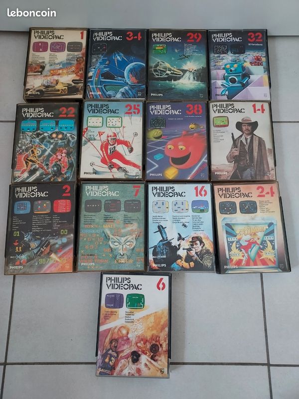 Lot De 12 Jeux Videopac Philips - 1re édition En Boîte Carton, Bon état, G7000