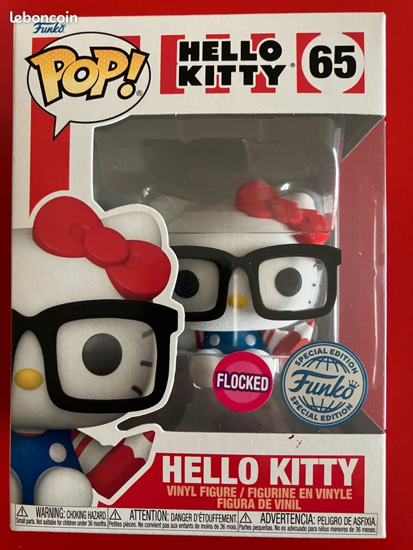Funko POP Sanrio #65 Hello Kitty (avec lunettes) Flocked