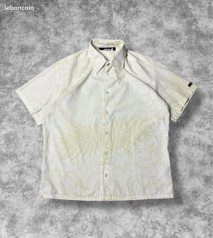 Neuf Homme Club Room Chemise Manches Longues M Grand Bouton Bas Rayé