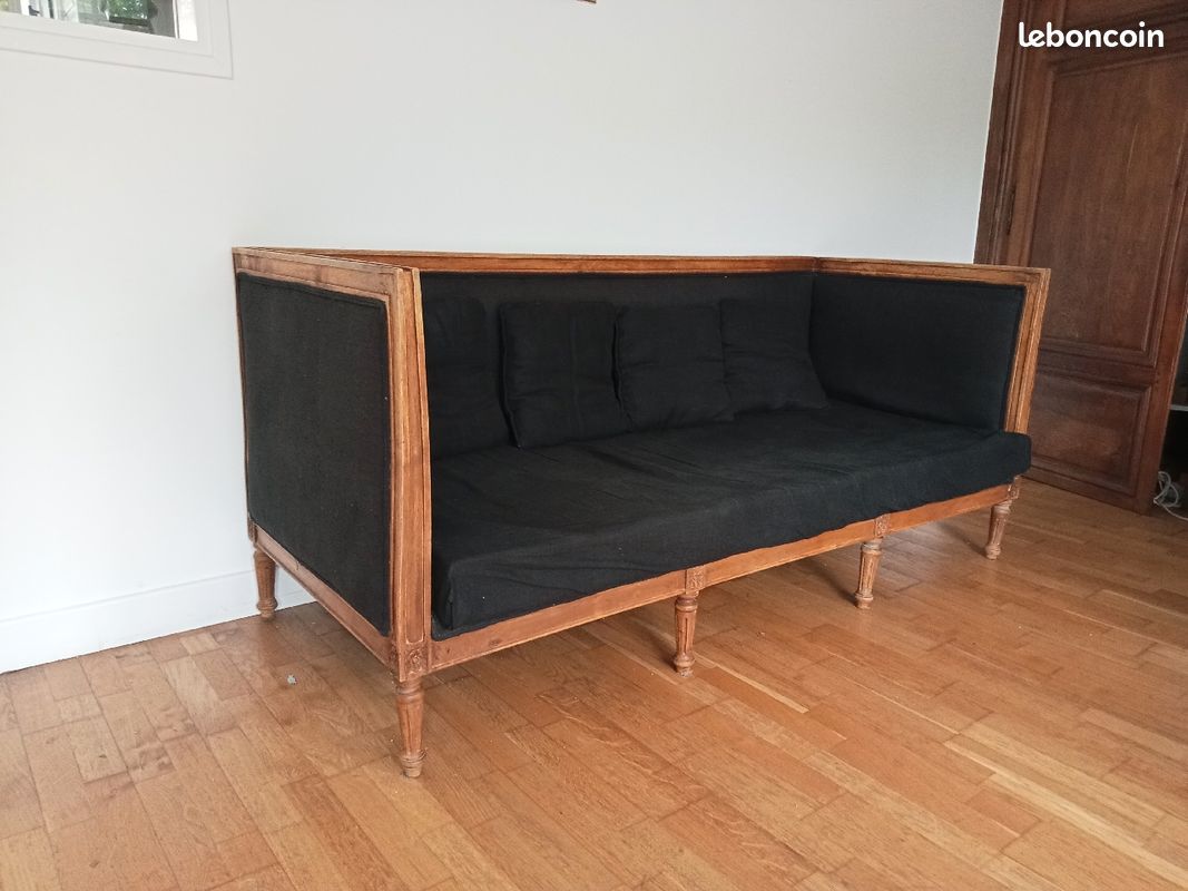 Canape/Banquette style ancienne bois et tissu (image 2)
