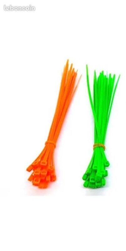 Ensemble de 100 rislans colorés (noir, blanc, orange, vert) 100 mm x 2,5 mm et 200 mm x 3,6 mm. Kit de colliers de serrage noirs, blancs, orange et verts 100 mm x 2,5 mm et 200 mm x 3,6 mm (image 3)