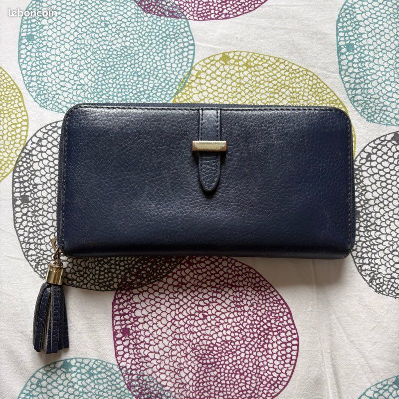 Portefeuille Porte-Monnaie Vintage INDICE - Cuir Authentique - Couleur Marron - Occasion