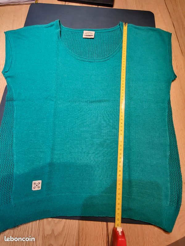 Débardeur Femme OXBOW 100% Coton Bio Modèle TELLA - Taille S (1), Couleur Corail, Neuf Avec étiquettes