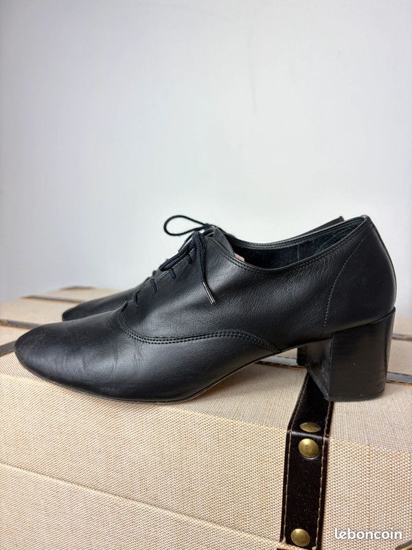 Richelieu fado repetto – cuir noir, taille 41 Chaussures
