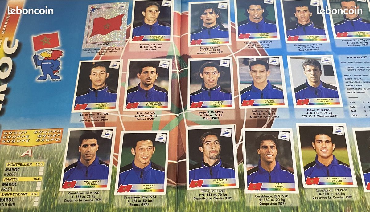 PANINI FOOTBALL coupe du monde FRANCE 98 equipes diverses 9 images