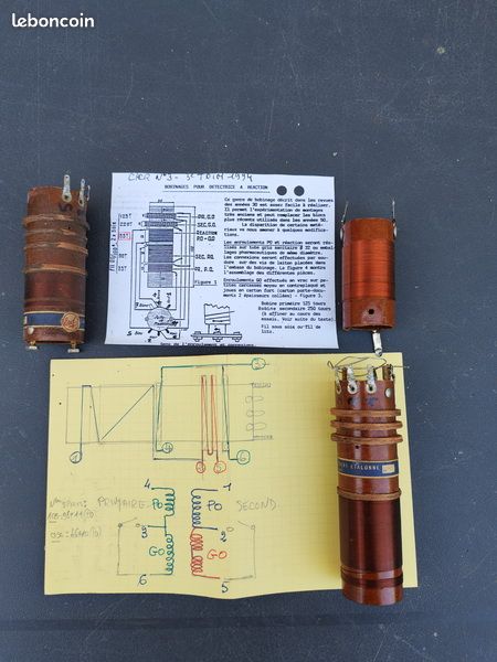 one Fragor bobine 50 spires poste Galène coil antenna self vintage TSF