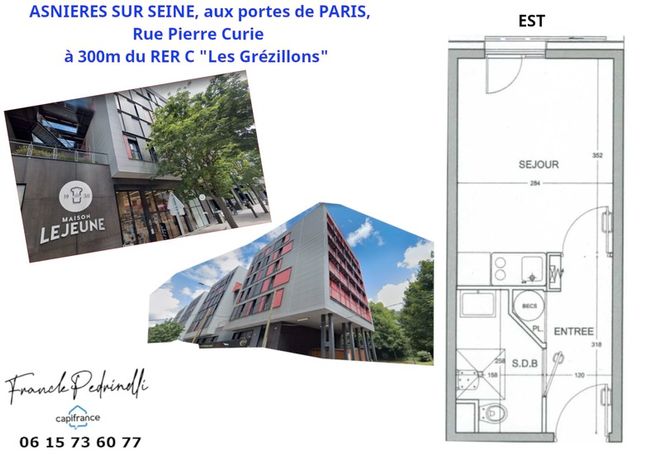 Appartement 1 pièce(s) 18 m²à vendre Asnieres-sur-seine