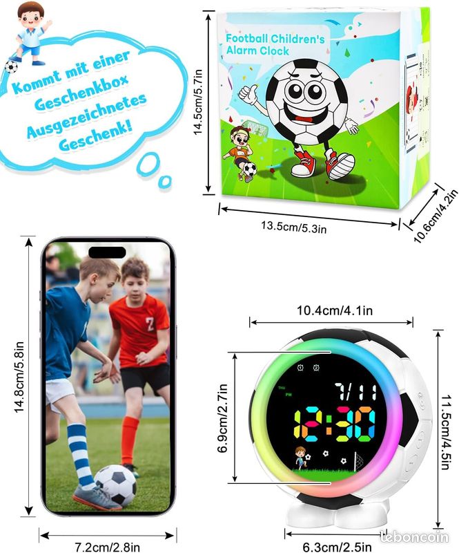 Réveil Veilleuse Numérique Ballon de Football*NEUF (image 2)