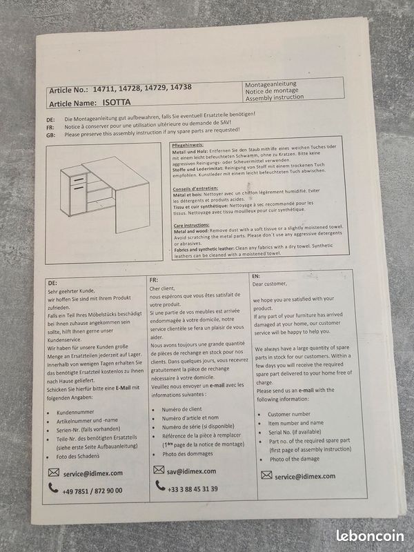 Bureau modulable (angle / face au mur) - ISOTTA (image 7)