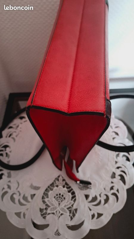 Sac femme bordeaux/ noir (image 5)