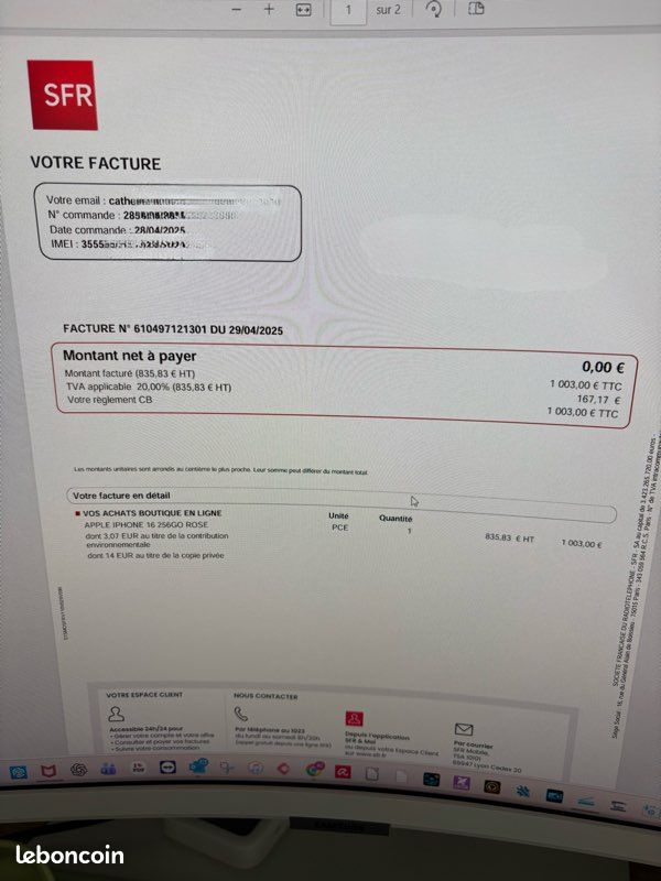 IPhone 16 rose 256 GO - Comme neuf, sous garantie jusqu'au 28/04/2027 (image 6)