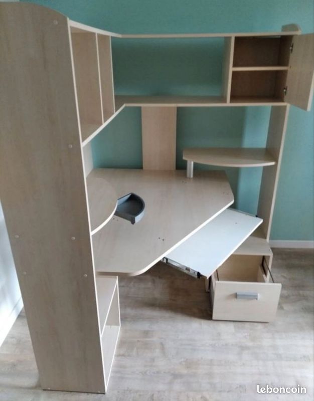 Bureau d'angle avec étagères et rangement (image 2)