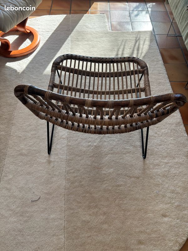 Chaise état neuf rotin et metal (image 3)