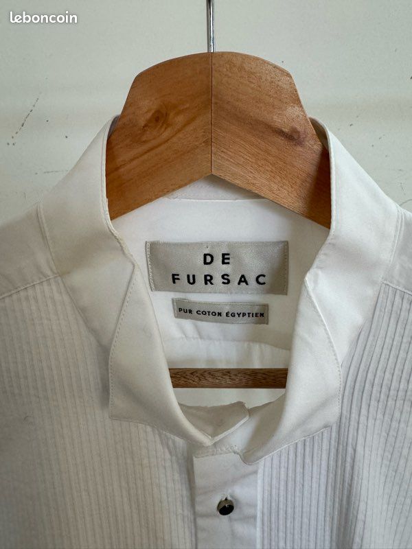 Chemise Homme Habillée Banana Republic - Coton égyptien, Manchette Française, Taille 16-16 1/2 Ajustée