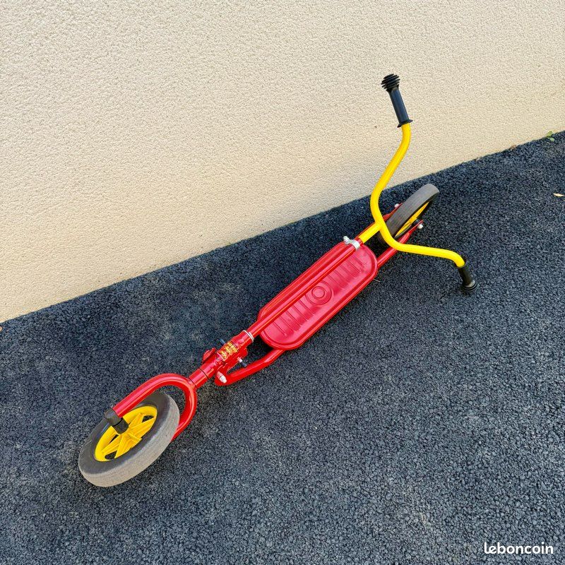 Trottinette enfant vintage NORDY 2 roues en métal & pliable (années 70) excellent état (image 2)