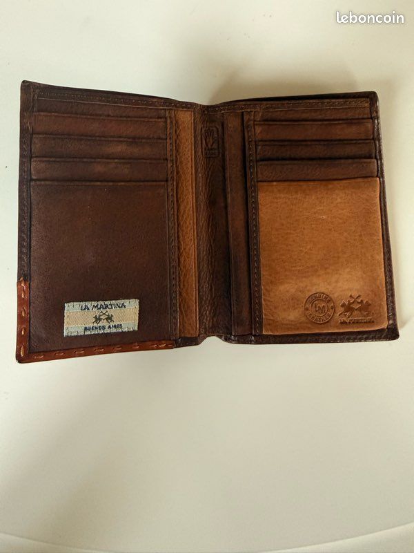 Portefeuille La Martina Buenos Aires cuir marron polo argentin (image 3)