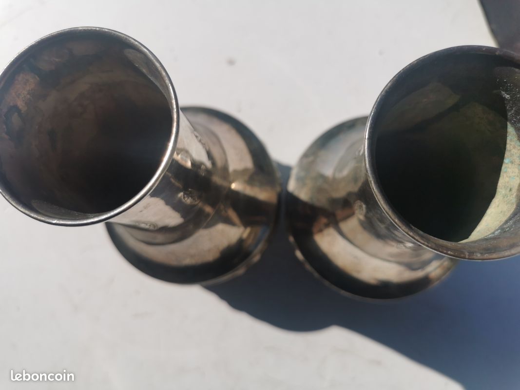 1 paire de vase métal argenté ancien (image 7)