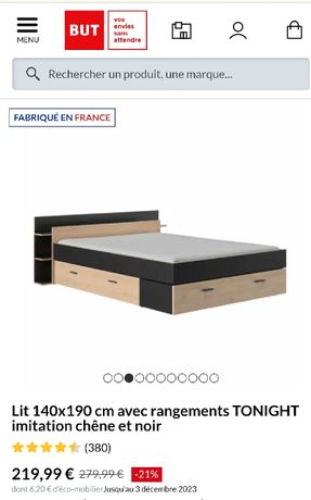 MANDAL Cadre lit avec rangement, bouleau, blanc, 140x202 cm - IKEA