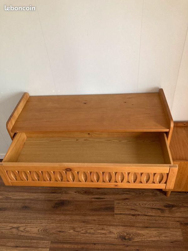Ensemble commode 3 tiroirs, table de chevet Malaya (image 2)
