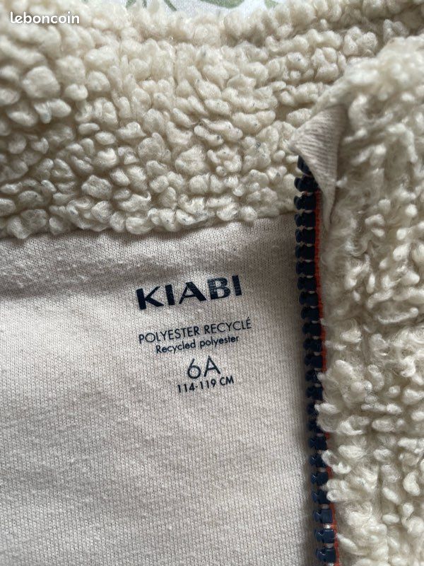 Veste gilet pull bouclette crème 6 ans (image 4)