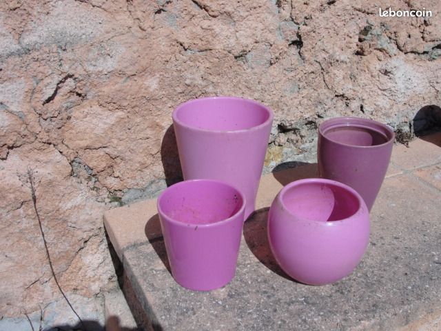 Lot de 4 cache pots rose (image 1)