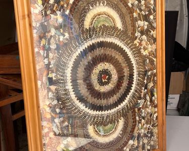 Tableau ancien d’art africain ailes de papillons