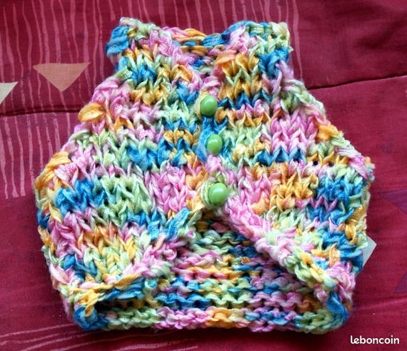 Gilet sport en laine vierge aux douces couleurs pour bébé (image 1)