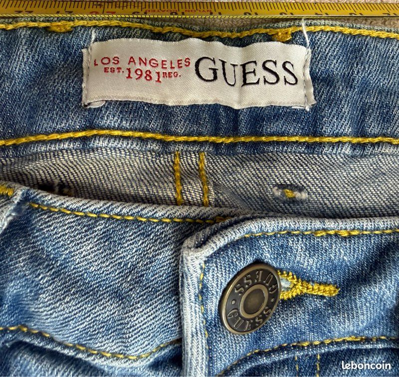 Jeans Guess Femme Marine Pailleté - Taille 27 (36) - Skinny - Occasion Très Bon état
