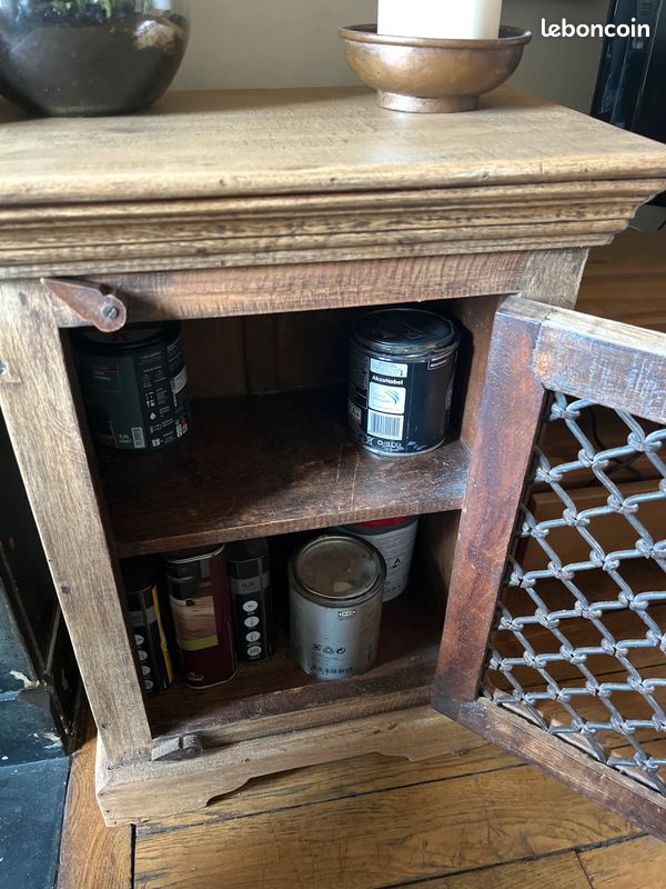 Petit meuble de rangement ancien en bois (image 3)