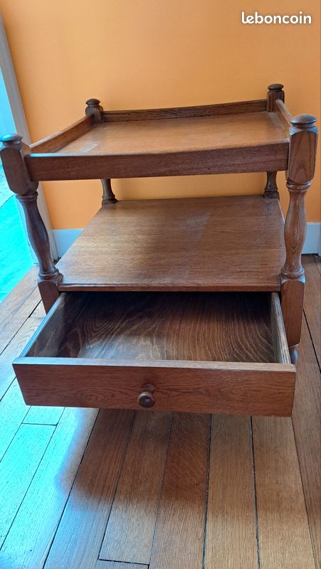Meuble TV blanc et bois avec tiroir et niche 110 cm - VITO | ID Market