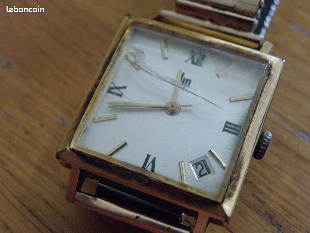 Montre Bracelet Art Déco Vintage En Or Massif Marque FLIX - Années 1920-1949, Mouvement Manuel