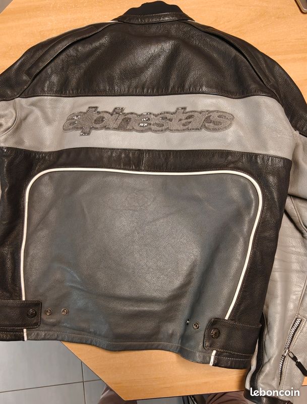Blouson moto vintage cuir Alpinestars homme taille 54 (XL) – bon état (image 2)