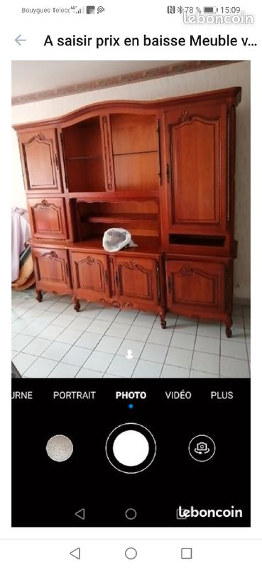 A saisir Armoire vaisellier bois merisier 300 euros (image 1)