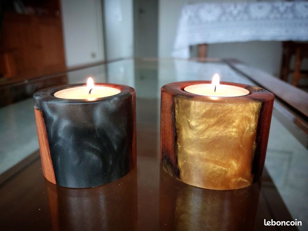 2 Photophores/bougeoirs Black & Gold (image 1)