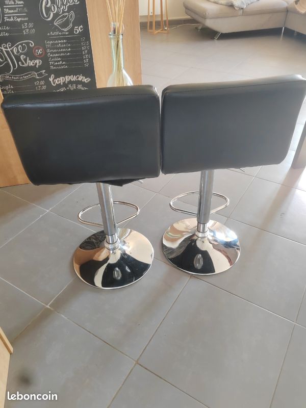 Lot de 2 chaises de bar en simili cuir (image 3)