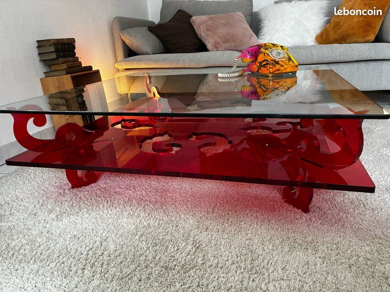 Table basse, verre et plexi (image 4)