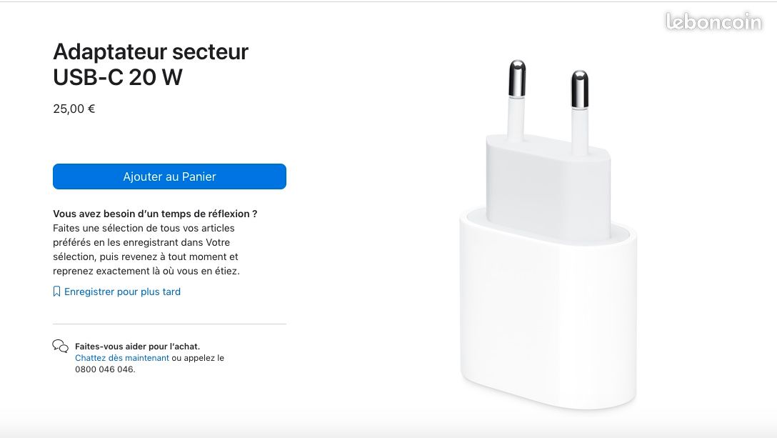 Adaptateur secteur USB‑C 20 W Origina Apple (image 5)