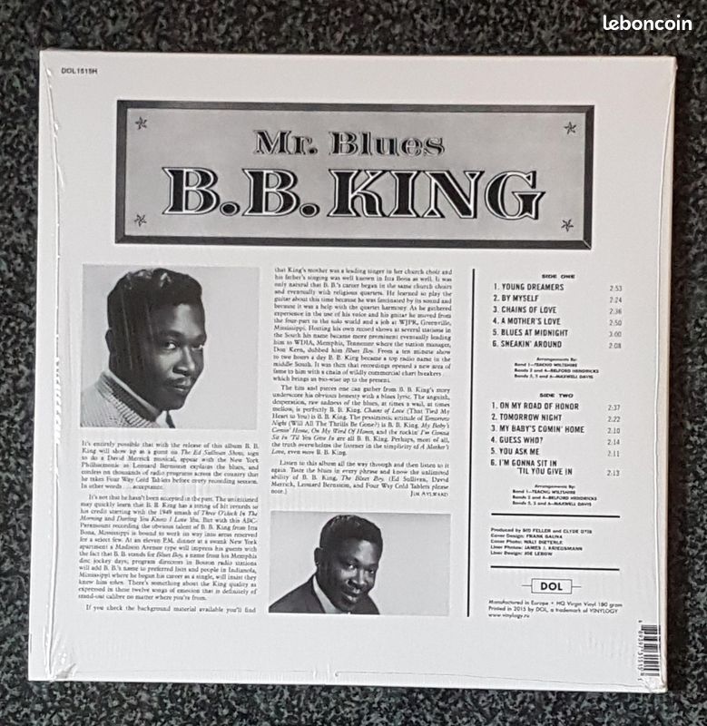 LP VINYLE BB KING Mr Blues Near mint (proche du neuf) 180 g (image 2)