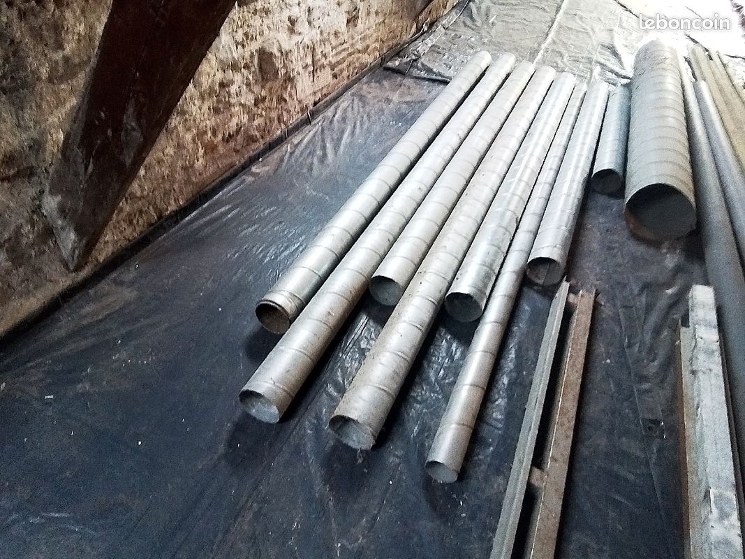 Tube galvanisé de 125 /15 m . De 80 3m60 . T de 125 =8 coude de 125 =6 (image 1)