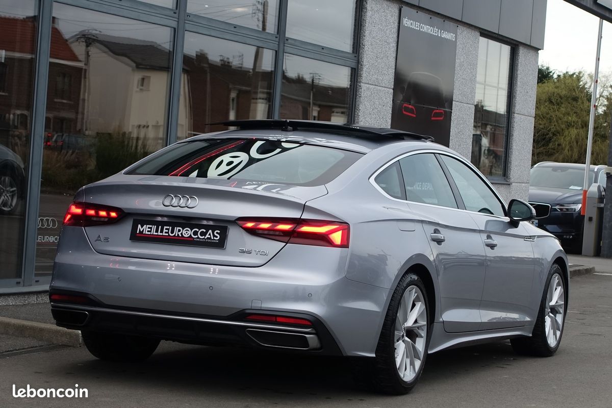A5 Sportback 35 Tdi Mhev S-Tronic 163ch Virtual cockpit/Toit ouvrant/Cuir sport chauffant/Caméra/Gps Europe/Carplay/1°main/Garantie 12 mois (image 7)