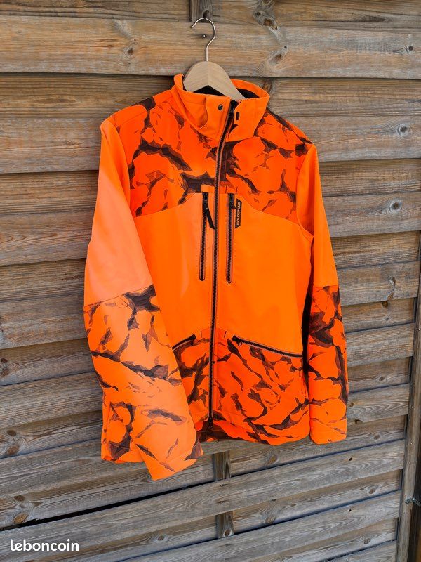 Veste softshell chasse orange fluo 500 Solognac Decathlon