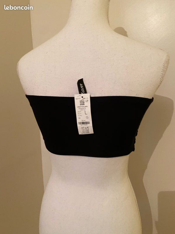 Top bandeau noir taille L Etam neuf (image 3)