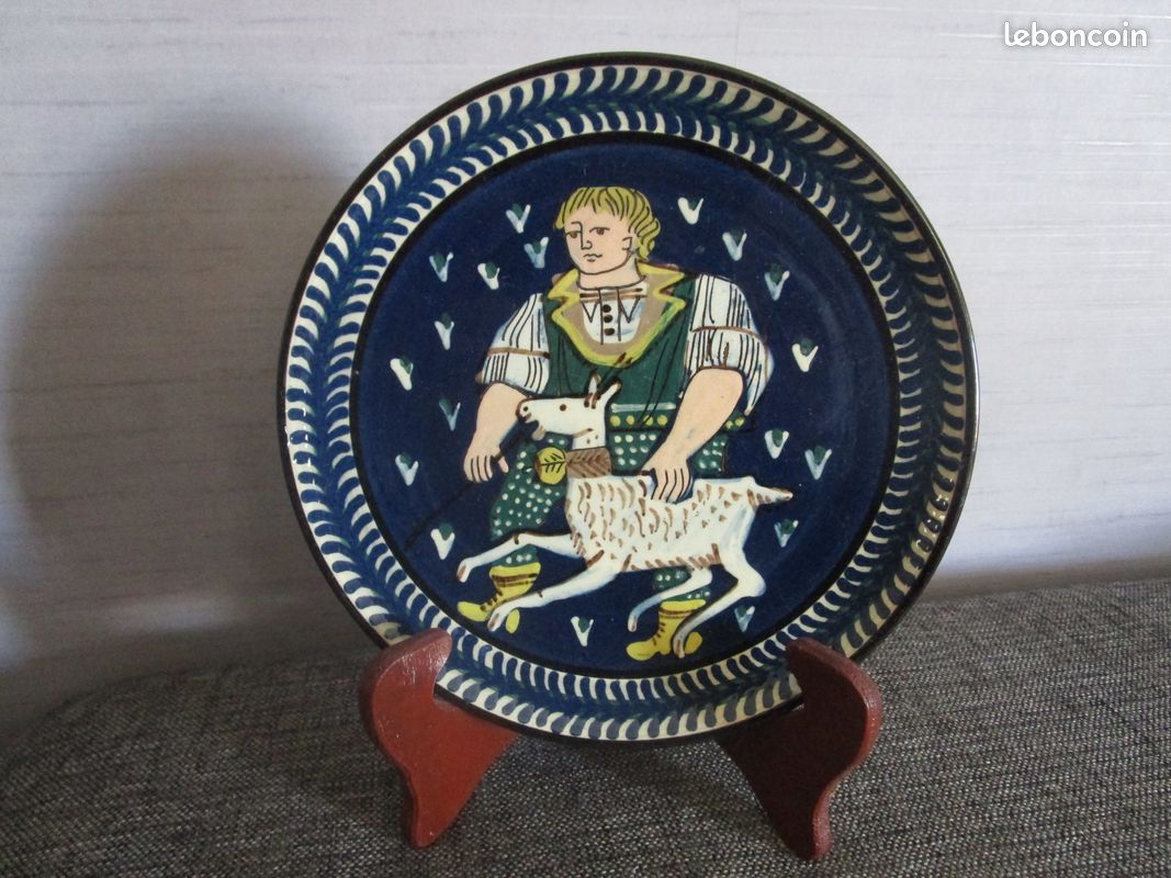 Assiette céramique 20 cm artiste à identifier (image 1)