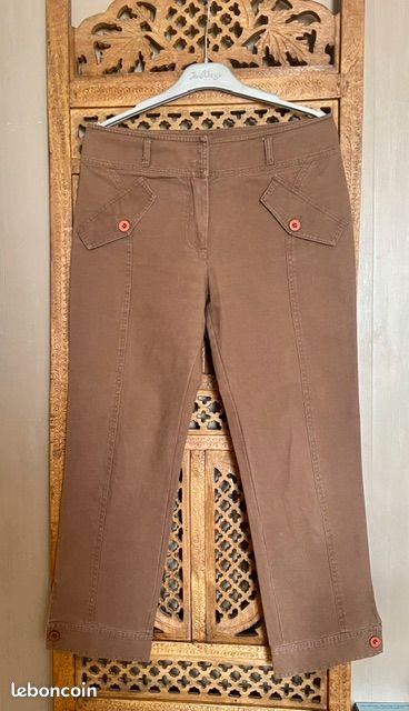 40 Côté Femme pantalon 7/8 marron Y2K (image 1)