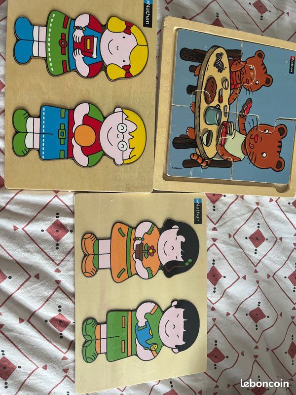 Puzzles bois Nathan 8 les 3 ou 3 l’unité (image 1)