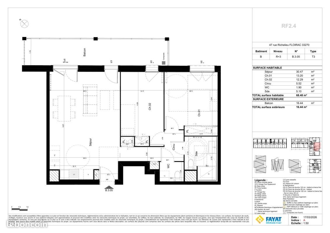 Appartement 3 pièces 68 m² · à Floirac · 68 m² · 934 €/mois