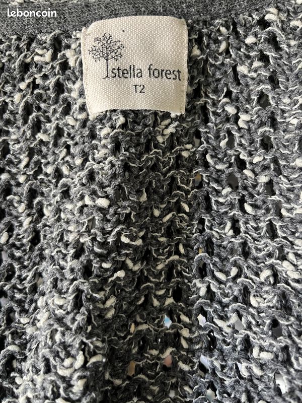 Gilet Manches Courtes Stella Forest Taille 2 – 80% Laine D'agneau, Beige