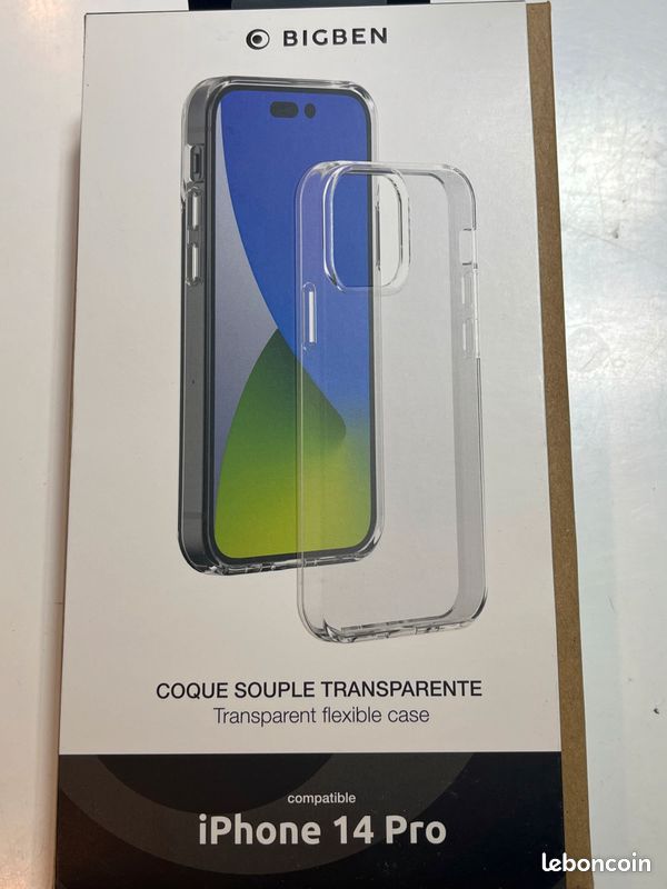 Coque souple silisoft BigBen Connected iPhone 14 Pro Transparent (image 1)