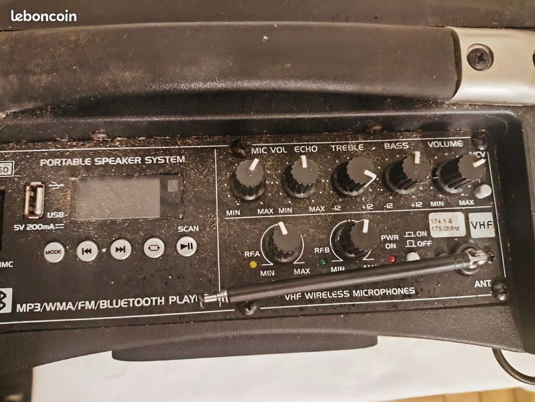 Sono portable QTX Bluetooth + 2 micros sans fil + housse (image 3)