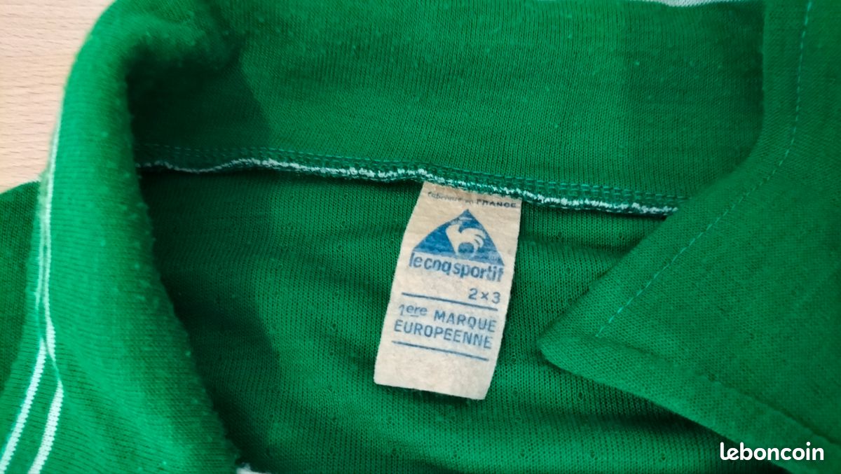 Maillot de foot vintage La Coq Sportif XL vert Samda assurance #4